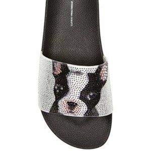 I.N.C. Boston Terrier Rhinestone Slides